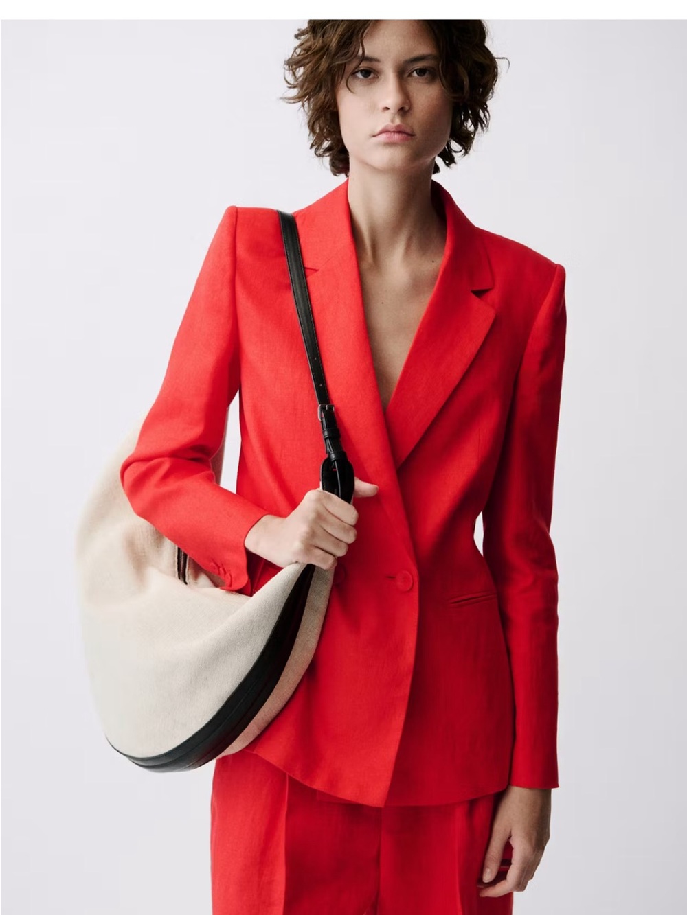 Mango Red Tailored Blazer